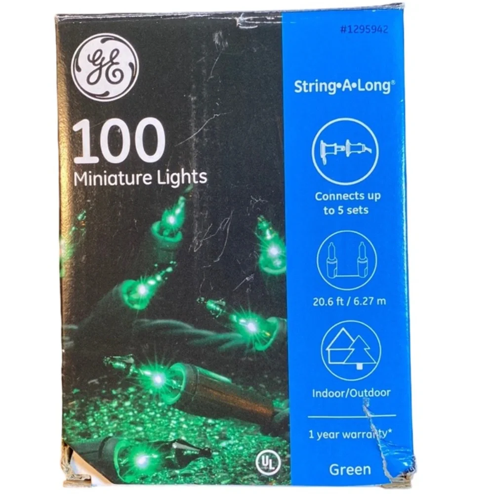 GE String-A-Long Green Miniature Lights